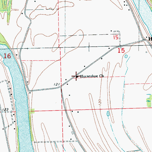 Topographic Map of Horseshoe Church, MS