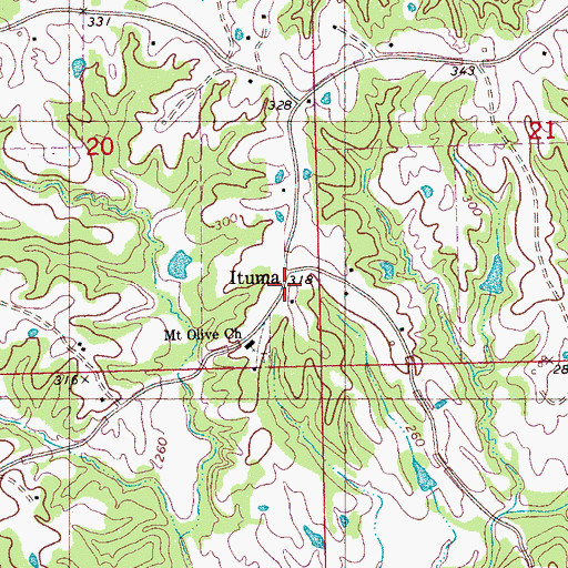 Topographic Map of Ituma, MS