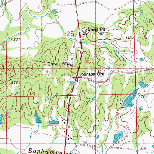 Topographic Map of Johnson Cemetery, MS