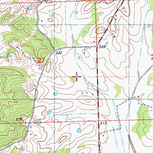 Topographic Map of Liberty Hill Cemetery, MS
