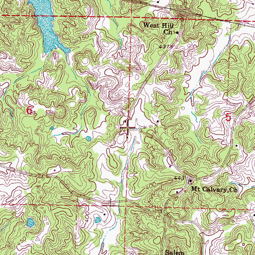 Topographic Map of Lockhart (historical), MS