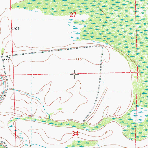 Topographic Map of Morgan Brake National Wildlife Refuge, MS