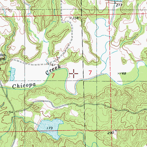 Topographic Map of Phillippi Plantation (historical), MS