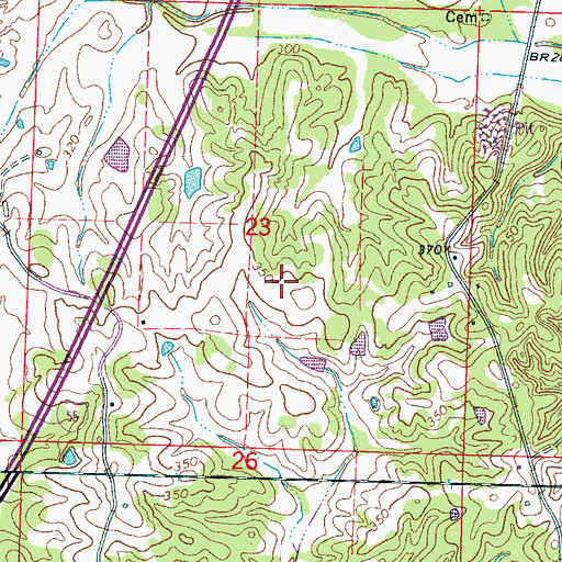 Topographic Map of Rocky Springs Church (historical), MS