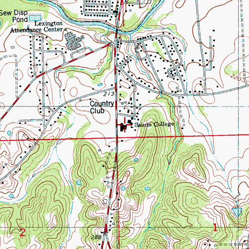 Topographic Map of Saints College, MS