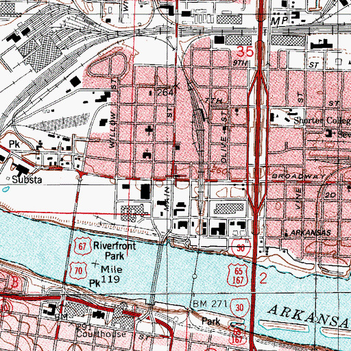 Topographic Map of North Little Rock City Hall, AR