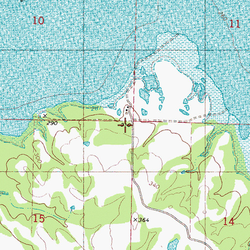 Topographic Map of Bishop Store (historical), MS