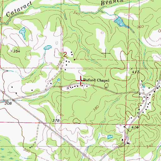 Topographic Map of Buford Chapel, MS