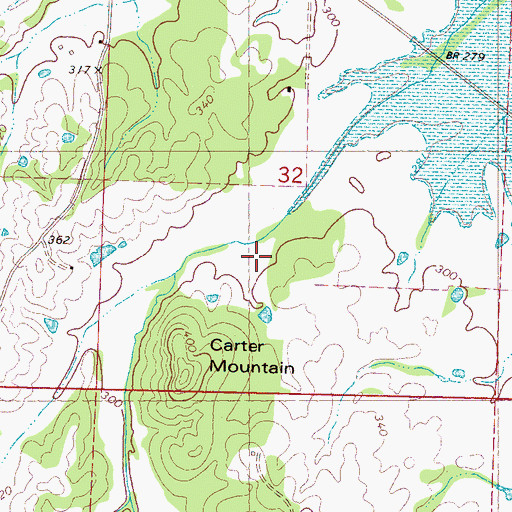 Topographic Map of Carters Store (historical), MS