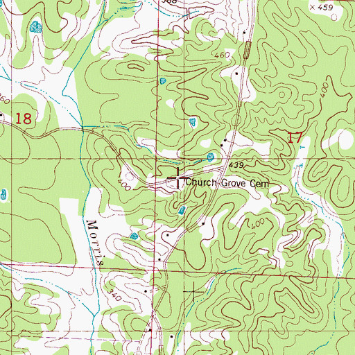 Topographic Map of Church Grove Cemetery, MS