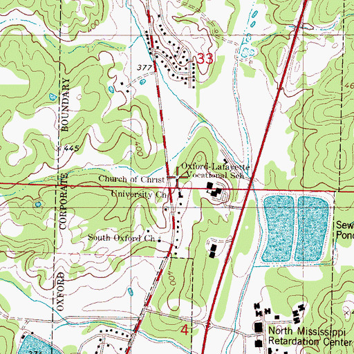 Topographic Map of Church of Christ, MS
