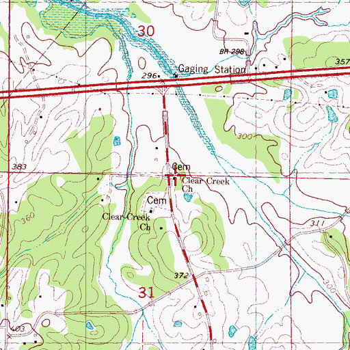Topographic Map of Clear Creek Church, MS