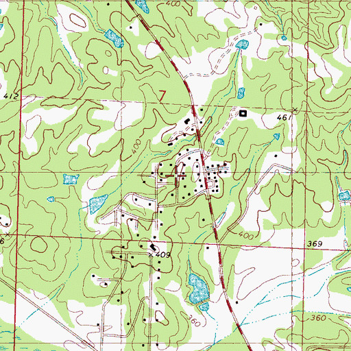 Topographic Map of College Hill Heights, MS