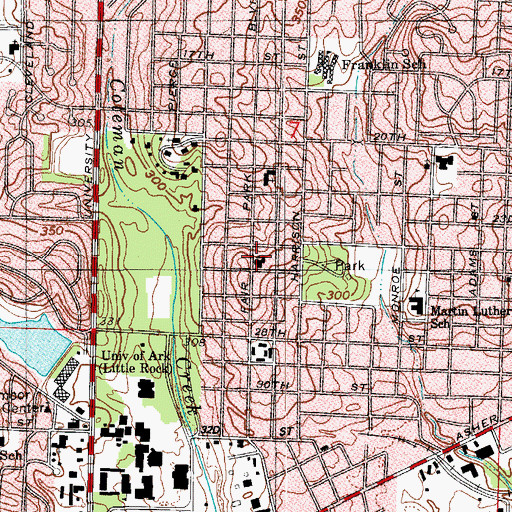 Topographic Map of Oak Forest United Methodist Church, AR