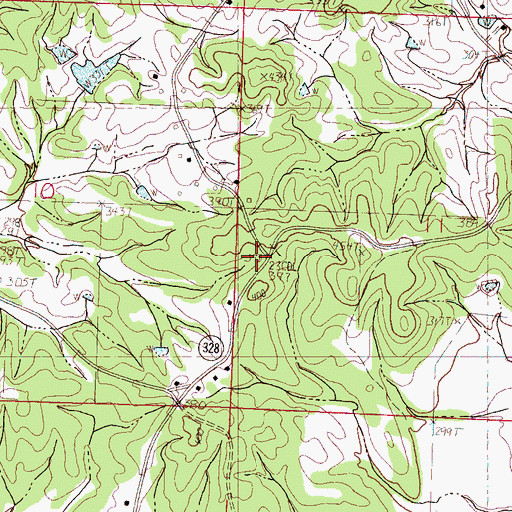 Topographic Map of Forest Hill Church (historical), MS