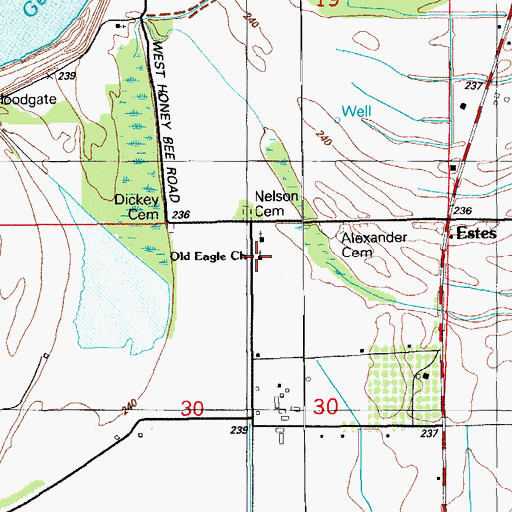 Topographic Map of Old Eagle Church, AR