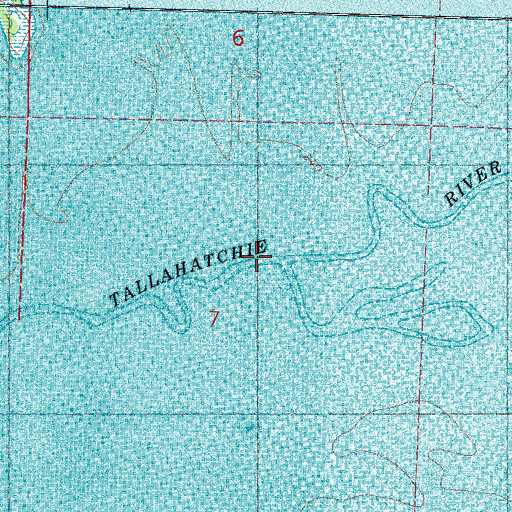 Topographic Map of Iron Bridge (historical), MS