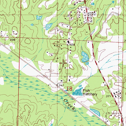 Topographic Map of Lakeway Gardens, MS