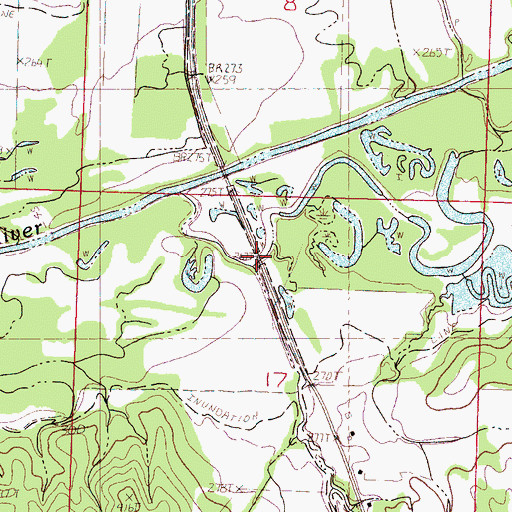 Topographic Map of Levee Bridge, MS