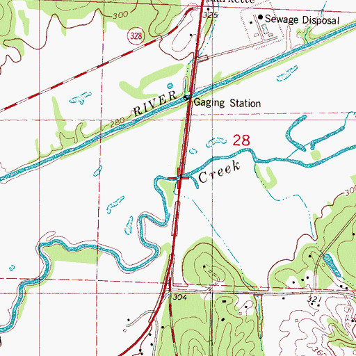 Topographic Map of Market Bridge, MS