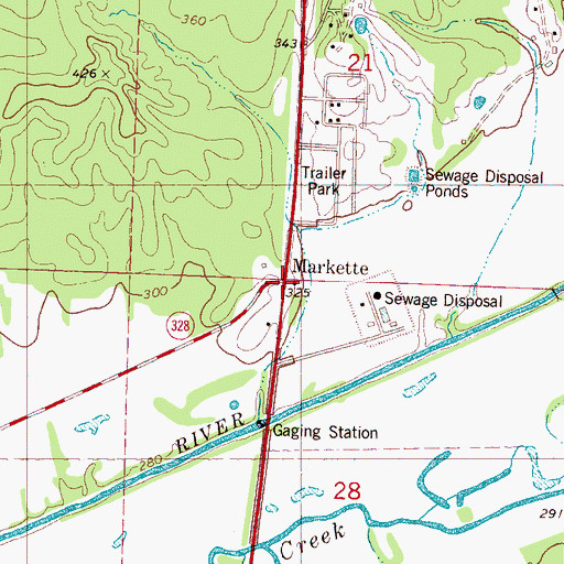 Topographic Map of Markette, MS