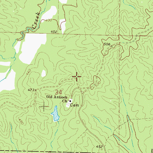 Topographic Map of New Antioch Church (historical), MS