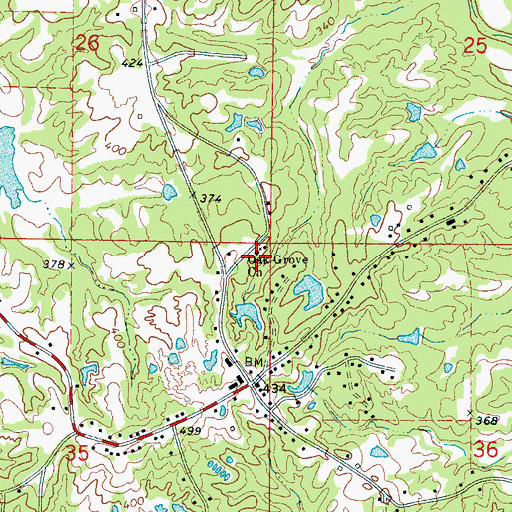 Topographic Map of Oak Grove School (historical), MS