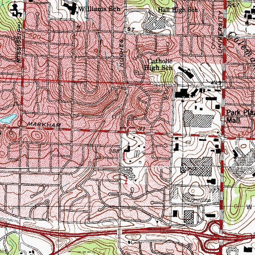 Topographic Map of Olivet Baptist Church, AR