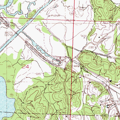 Topographic Map of Prophet Bridge Recreation Area, MS