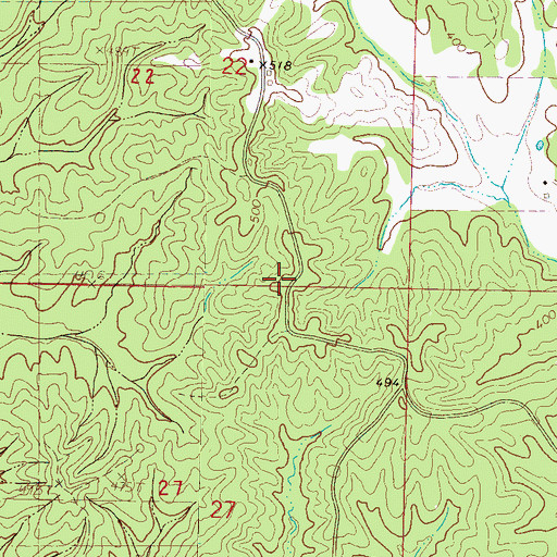 Topographic Map of Red Hill School (historical), MS