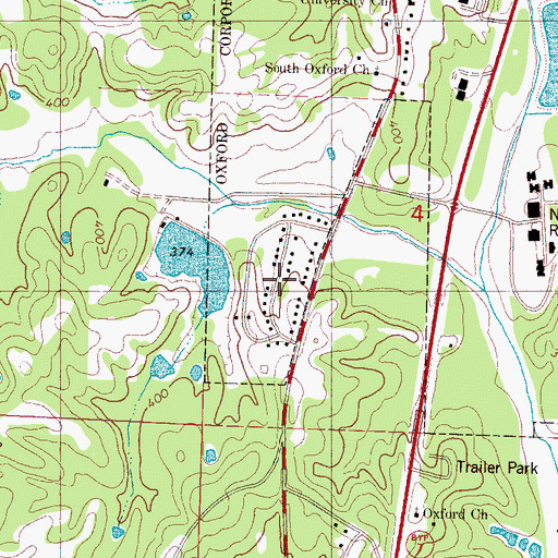 Topographic Map of Ridgeland, MS