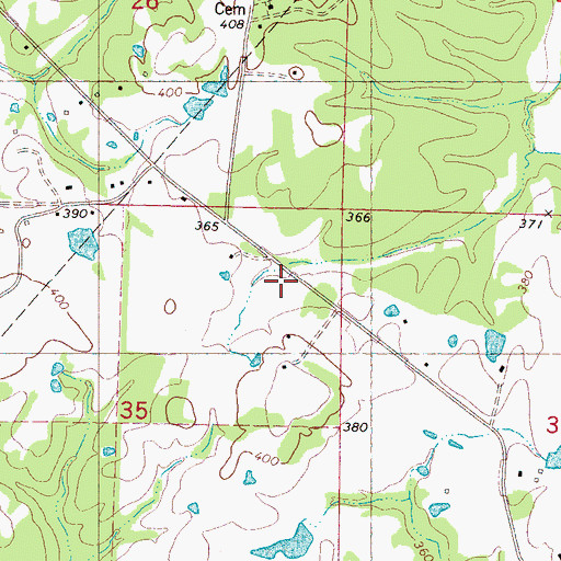 Topographic Map of Rieves Store (historical), MS
