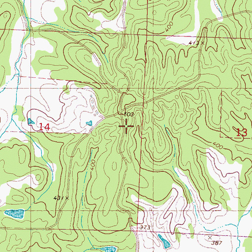 Topographic Map of Rock Hill School (historical), MS