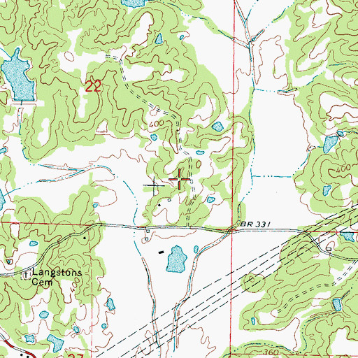 Topographic Map of Rush School (historical), MS