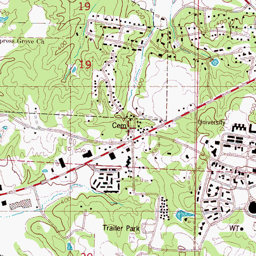 Topographic Map of Saint Paul Church, MS