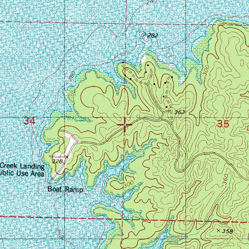 Topographic Map of Slates Store (historical), MS