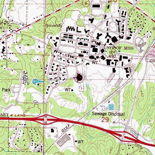 Topographic Map of Tad Smith Coliseum, MS