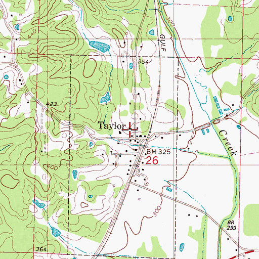 Topographic Map of Taylor Baptist Church, MS