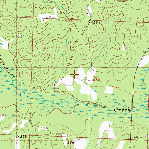 Topographic Map of Toby Tubby Cemetery, MS