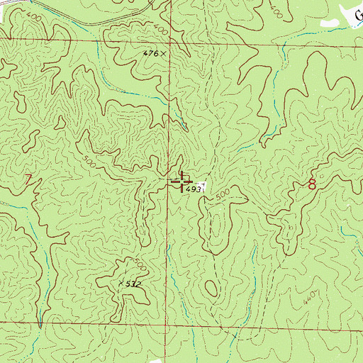 Topographic Map of Valley Church (historical), MS