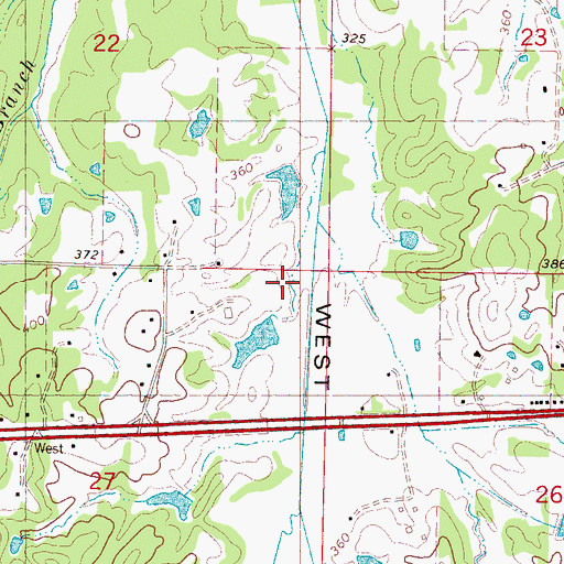Topographic Map of Walls Store (historical), MS