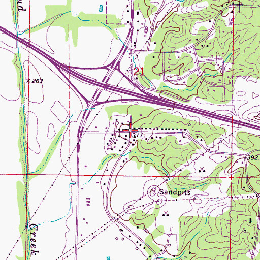 Topographic Map of Forest Hills, MS