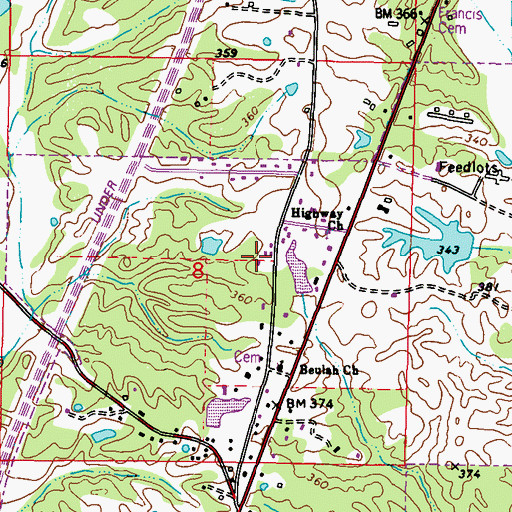 Topographic Map of Francis Chapel (historical), MS