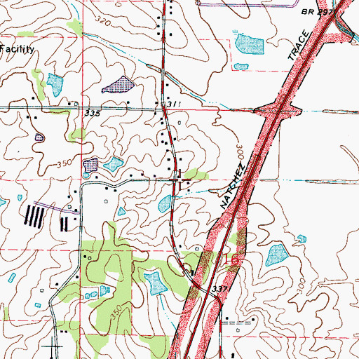 Topographic Map of Galilean Baptist Church, MS