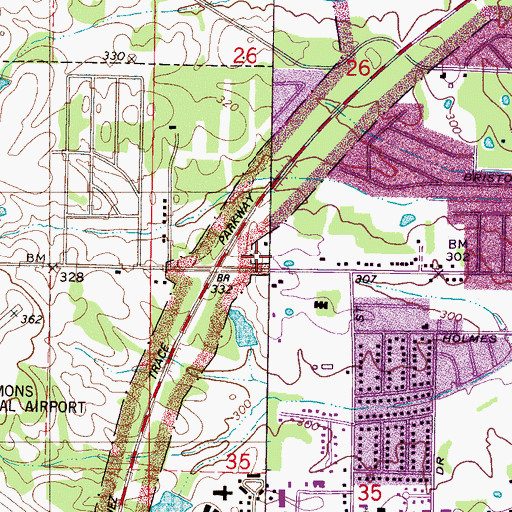 Topographic Map of Good News Church, MS