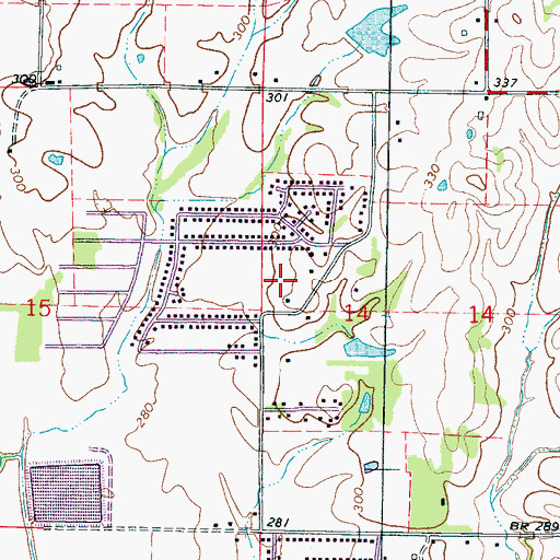 Topographic Map of Haven Acres, MS