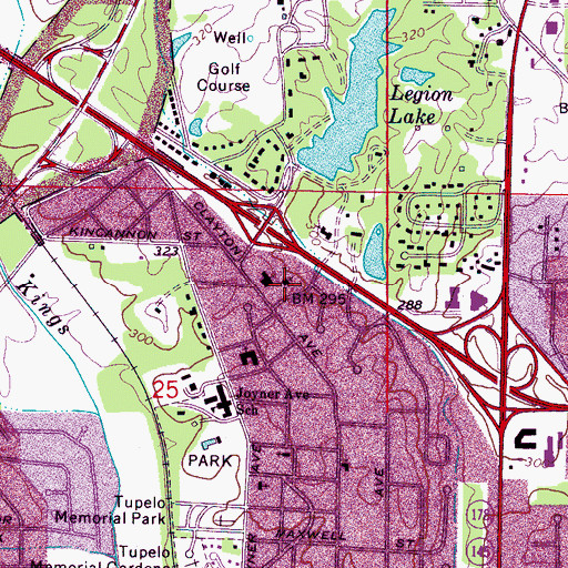 Topographic Map of Holy Trinity Lutheran Church, MS