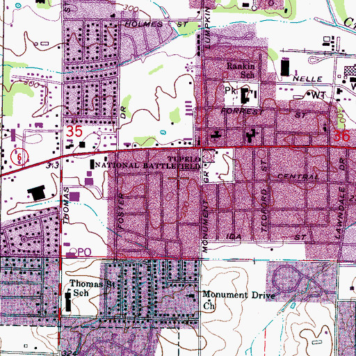 Topographic Map of Horton Subdivision, MS