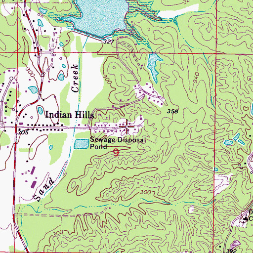 Topographic Map of Johnson Heights, MS