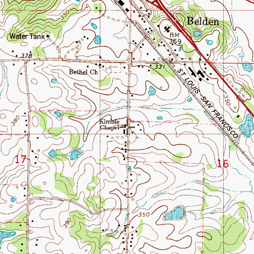 Topographic Map of Kimble Chapel, MS
